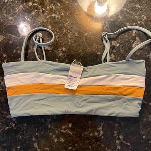 Rebel Stripe Top in Cream Bronze & Reef Gr…